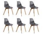 KITO Stoelen Grijs 6 Stuks | Beukenhout | OP=OP, Huis en Inrichting, Stoelen, Kunststof, Nieuw, Ophalen of Verzenden, Vijf, Zes of meer stoelen