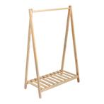 [en.casa] Kledingrek Ledøje met plank grenen 125x86x38 houtk, Huis en Inrichting, Verzenden, Nieuw