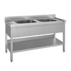 GGM Gastro | Spoeltafel ECO - 1400x700mm - met bodemschap &, Verzenden, Nieuw in verpakking, RVS Meubilair