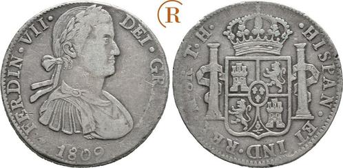 8 Reales 1809 Th Mexiko: Fernando Vii, 1808-1833:, Postzegels en Munten, Munten | Amerika, Verzenden