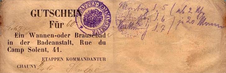 France Frankreich 02300 Chauny duitse Besetzung Gutschein..., Postzegels en Munten, Munten | Nederland, Verzenden