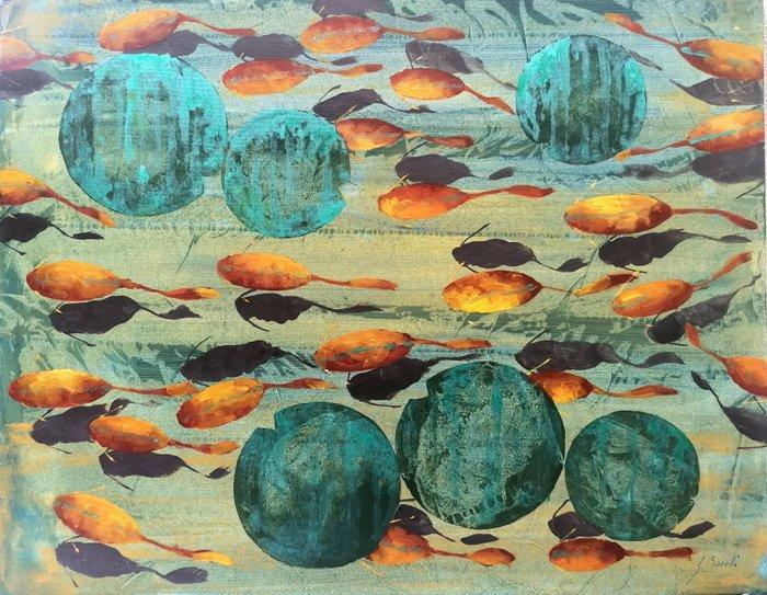 Guido Borelli - passaggio orizzontale, Antiek en Kunst, Kunst | Schilderijen | Modern