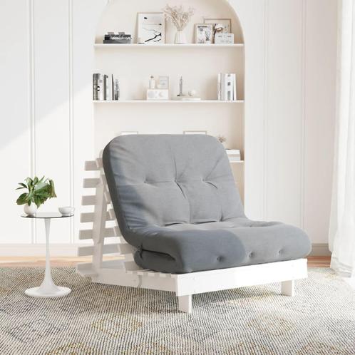 vidaXL Futon slaapbank met matras 80x206x11 cm massief, Huis en Inrichting, Slaapkamer | Slaapbanken, Wit, Nieuw, Verzenden
