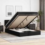 vidaXL Ottoman bed met matras 140x190cm kunstleer zwart, Overige materialen, Verzenden, Zwart, Nieuw