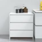 vidaXL Dressoir 70x41x75 cm bewerkt hout hoogglans wit, Huis en Inrichting, Kasten | Dressoirs, Verzenden, Nieuw, 50 tot 100 cm