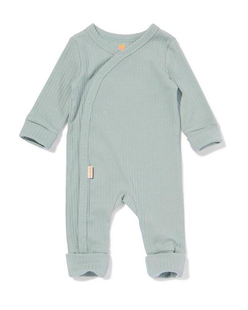 HEMA Newborn meegroei boxpakje rib bamboe met stretch groen, Kinderen en Baby's, Babykleding | Overige, Nieuw, Verzenden