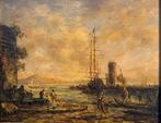 Europese school (XIX) - Harbor Scene with Sailing Ship