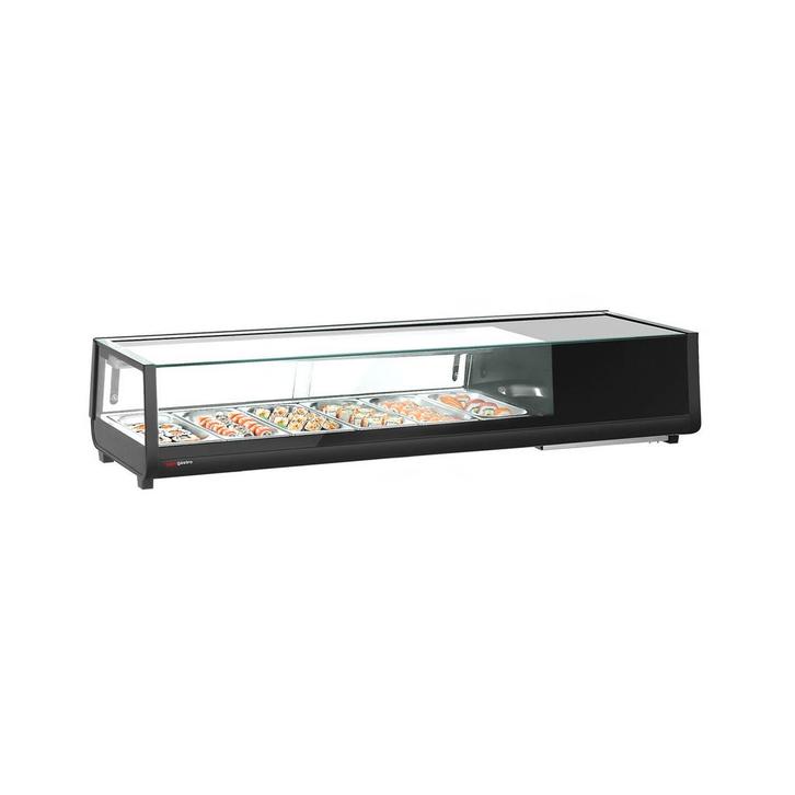 GGM Gastro | Sushi koelvitrine - 6x 1/3 GN - Zwart |, Zakelijke goederen, Horeca | Meubilair en Inrichting, Nieuw in verpakking
