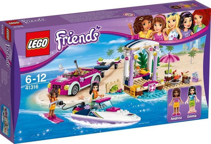 LEGO Friends Andreas Speedboot Transporter - 41316 (Nieuw), Kinderen en Baby's, Speelgoed | Duplo en Lego, Zo goed als nieuw, Verzenden