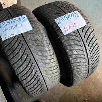 2 x Michelin Pilot Alpin 5 235-40-18 Winterbanden 5mm beschikbaar voor biedingen