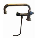 Spoelkraan met zwenkarm antiek messing, Ophalen of Verzenden