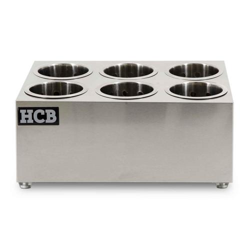 HCB Bestekbak - 6 bekers - RVS, Zakelijke goederen, Horeca | Keukenapparatuur, Nieuw in verpakking, RVS Meubilair, Verzenden