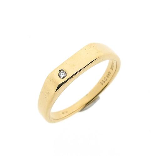 Gouden ring met diamant; 0,015 ct. | Diamonde, Sieraden, Tassen en Uiterlijk, Ringen, Dame, Met edelsteen, Overige kleuren, 17 tot 18