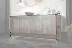 Massief dressoir ONYX 180 cm donkerbruin mangohout edelsteen, Nieuw, Ophalen of Verzenden