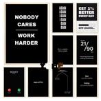 Motiverende Gym Quote Poster Zwart Wit Canvas Wanddecoratie, Verzenden, Nieuw