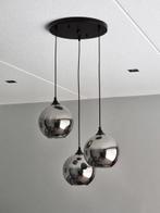 Smoke Glazen Hanglamp, 3 Bollen, 20cm, Zwart, Huis en Inrichting, Lampen | Hanglampen, Nieuw, Verzenden