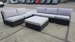 Showroommodel Manjavico hoek loungeset 7-delig zwart wicker, Tuin en Terras, Tuinsets en Loungesets, Ophalen of Verzenden, Nieuw