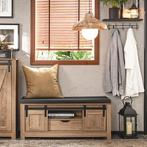 2dekans | SoBuy FSR118-BR Schoenenbank Met -, Huis en Inrichting, Ophalen of Verzenden, Zo goed als nieuw