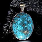 Uiterst zeldzaam - Perzische turquoise edelsteen - zilveren