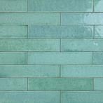 Wandtegel menorca turquoise glans vintage craquele 6.5x32.8, Nieuw, Ophalen of Verzenden, 10 m² of meer, Wandtegels