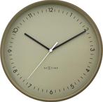 NeXtime Wandklok Berlin - 40cm - Khaki, Huis en Inrichting, Woonaccessoires | Overige, Verzenden, Nieuw