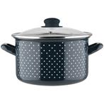 Emalia Retro Dark Blue kookpan – 22 cm – 5,3 L –, Huis en Inrichting, Keuken | Potten en Pannen, Ophalen of Verzenden, Nieuw