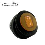Verlichte wipschakelaar mini amber | 20mm, Verzenden, Nieuw
