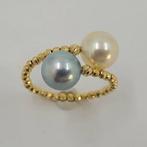 Ring - 18 karaat Geel goud - 8x8.5mm Akoya parels, Nieuw