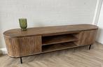 Nieuw TV meubel Mangohout / Zwart retro Carved ribbel ACTIE, Huis en Inrichting, Kasten | Televisiemeubels, Overige houtsoorten