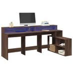 vidaXL Bureau met LED-verlichting 200x104x91 cm hout bruin, Huis en Inrichting, Bureaus, Verzenden, Nieuw