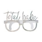 Zilveren Bril Total Babe Glitter 13cm 8st, Hobby en Vrije tijd, Verzenden, Nieuw