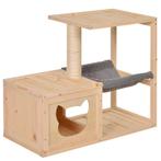 TRUUSK Kattenhuis Met Hangmat - Kattenbak Met Sisalpaal - Ka, Verzenden, Nieuw