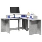 vidaXL Bureau met LED-verlichting 152x152x91 cm hout, Huis en Inrichting, Bureaus, Verzenden, Nieuw