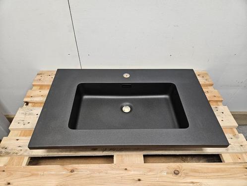 Wastafel 80 x 48 cm mat zwart metallic, Huis en Inrichting, Badkamer | Badkamermeubels, Nieuw, Ophalen of Verzenden