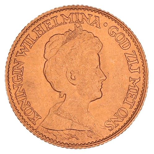 Gouden 10 Gulden Wilhelmina 1917 Pr+, Postzegels en Munten, Munten | Nederland, Verzenden