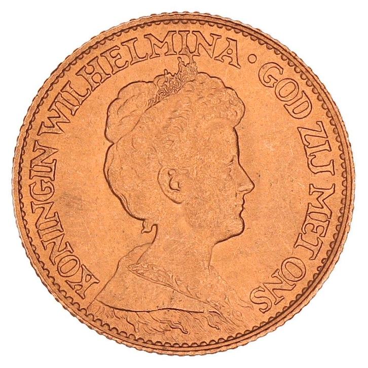 Gouden 10 Gulden Wilhelmina 1917 Pr+, Postzegels en Munten, Munten | Nederland, Verzenden