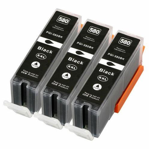 Canon pixma TS705 cartridges PGI-580 XL BK 3 stuks huismerk, Computers en Software, Printerbenodigdheden, Nieuw, Verzenden