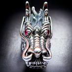 Exclusive Jewel - Handmade Silver Ring - Dragon  - Diorama -, Nieuw