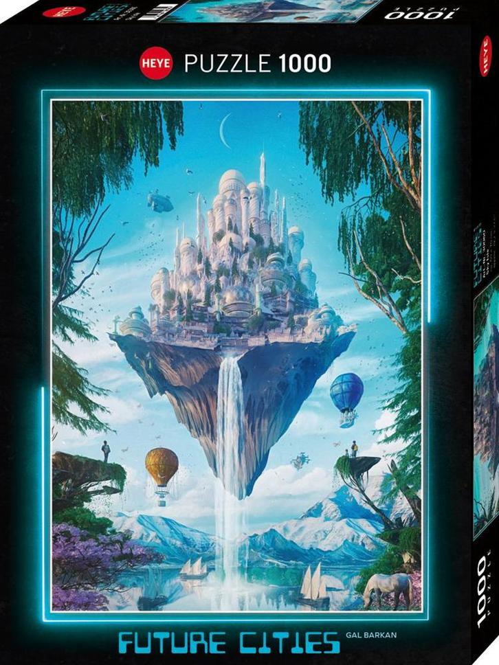 Future Cities - Sky Isle Puzzel (1000 stukjes) | Heye -, Hobby en Vrije tijd, Denksport en Puzzels, Nieuw, Verzenden