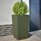 vidaXL Plantenbakken 2 st 45x45x75 cm staal olijfgroen, Verzenden, Nieuw, Metaal