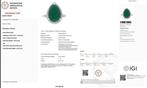 Ring Platina - 4.14ct. tw. Smaragd - Diamant, Nieuw
