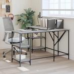 vidaXL Bureau 139x139x75 cm bewerkt hout grijs sonoma, Huis en Inrichting, Bureaus, Verzenden, Nieuw