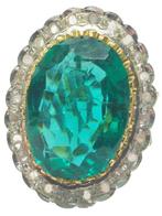 Zonder Minimumprijs - Ring - 9 kt. Geel goud, Zilver Smaragd, Sieraden, Tassen en Uiterlijk, Ringen, Nieuw