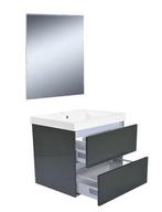 Vision meubelset (incl. spiegel) 60 cm hoogglans grijs, Nieuw, Ophalen of Verzenden