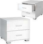 MIADOMODO® Nachtkastje - set van 2, 40x40x35cm, MDF, 2 laden, Verzenden, Nieuw