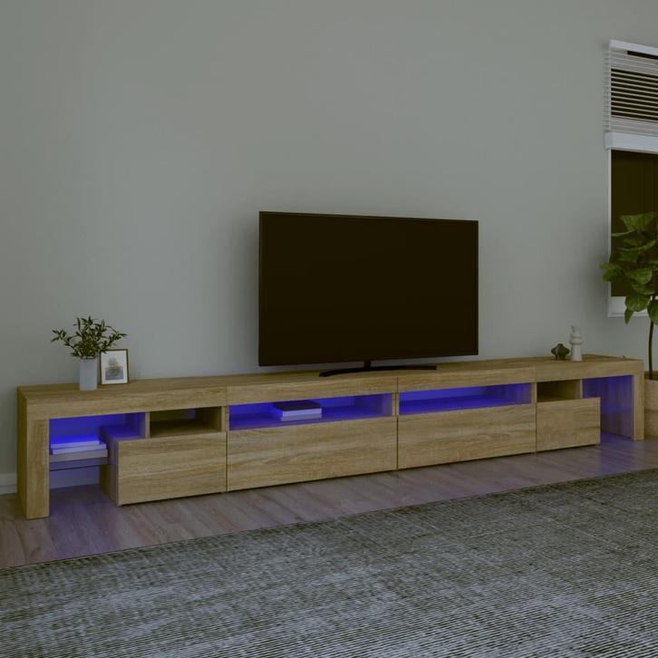 vidaXL Tv-meubel met LED-verlichting 290x36,5x40cm sonoma, Huis en Inrichting, Kasten | Televisiemeubels, 25 tot 50 cm, Nieuw