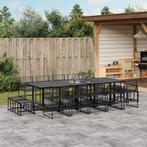 vidaXL 15-delige Tuinset poly rattan zwart, Tuin en Terras, Tuinsets en Loungesets, Verzenden, Nieuw, Rotan, Tuinset