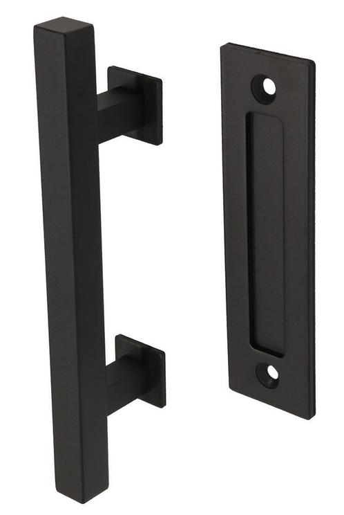 Nieuwe luxe handgreep met deurkom zwart gepoedercoat, Doe-het-zelf en Verbouw, Hang- en Sluitwerk, Schuif of Grendel, Nieuw, IJzer