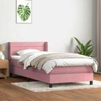 vidaXL Boxspring met matras fluweel roze 100x220 cm, Huis en Inrichting, Slaapkamer | Bedden, Verzenden, Nieuw, Stof