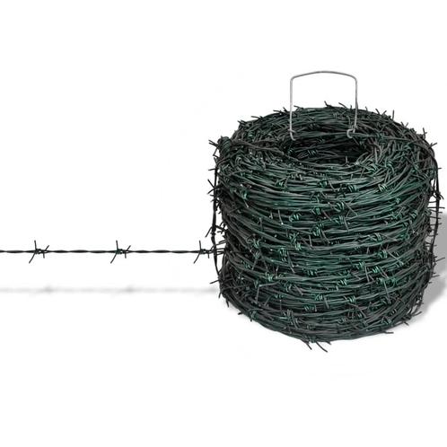 vidaXL Prikkeldraad op rol 100 m groen, Doe-het-zelf en Verbouw, IJzerwaren en Bevestigingsmiddelen, Nieuw, Verzenden